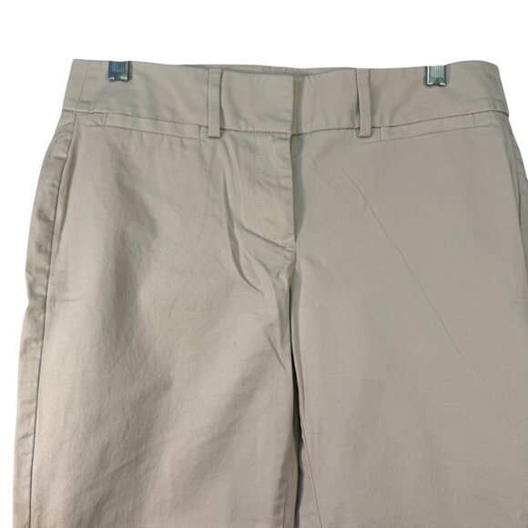 Ann Taylor Factory Womens Petite Khaki Chino Pants 2P Cotton & Spandex Blend - Picture 2 of 6